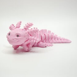3D tlačená postavička Axolotl Robot – detailné spracovanie, ružová farba