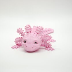 3D tlačená postavička Axolotl Robot – detailné spracovanie, ružová farba