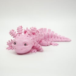 3D tlačená postavička Axolotl Robot – detailné spracovanie, ružová farba