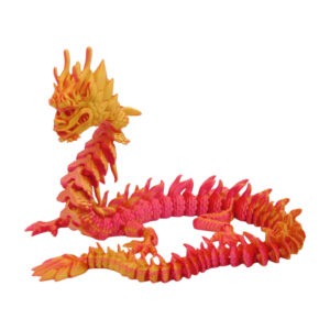 čínsky drak – imperial dragon 68cm detail hlavy zlatá červená