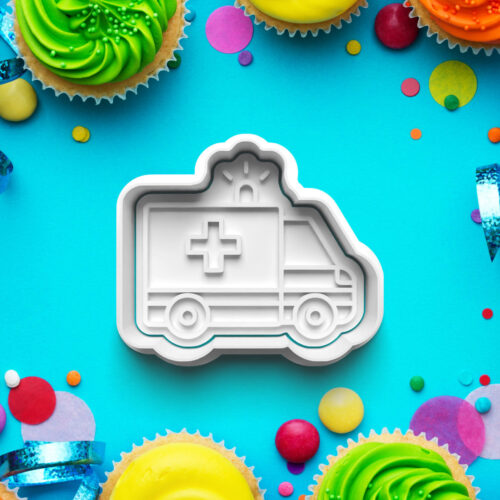 Ambulancia - Vykrajovátko s pečiatkou – Vykrajovačky - Rozprávkové 3D vykrajovačka s pečiatkou