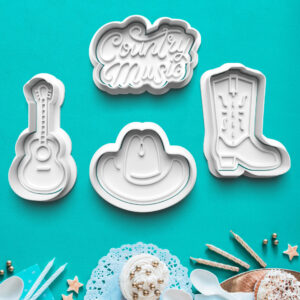 country hudba   sada 4ks vykrajovačiek s pečiatkou – sady vykrajovačiek – hudba 3d vykrajovačka s pečiatkou