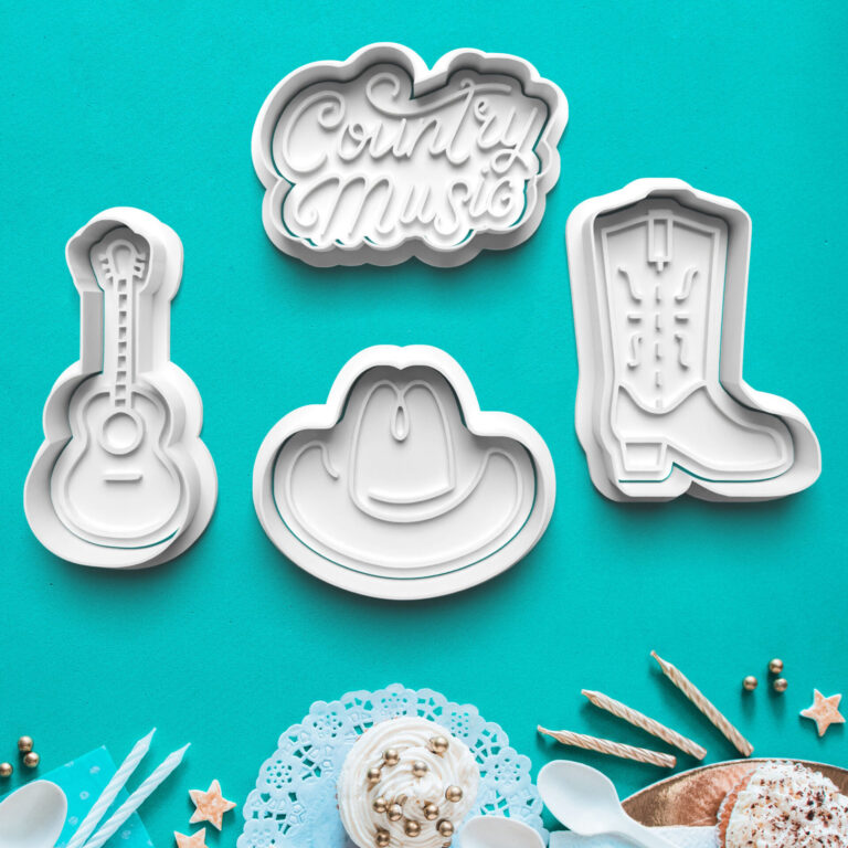country hudba   sada 4ks vykrajovačiek s pečiatkou – sady vykrajovačiek – hudba 3d vykrajovačka s pečiatkou