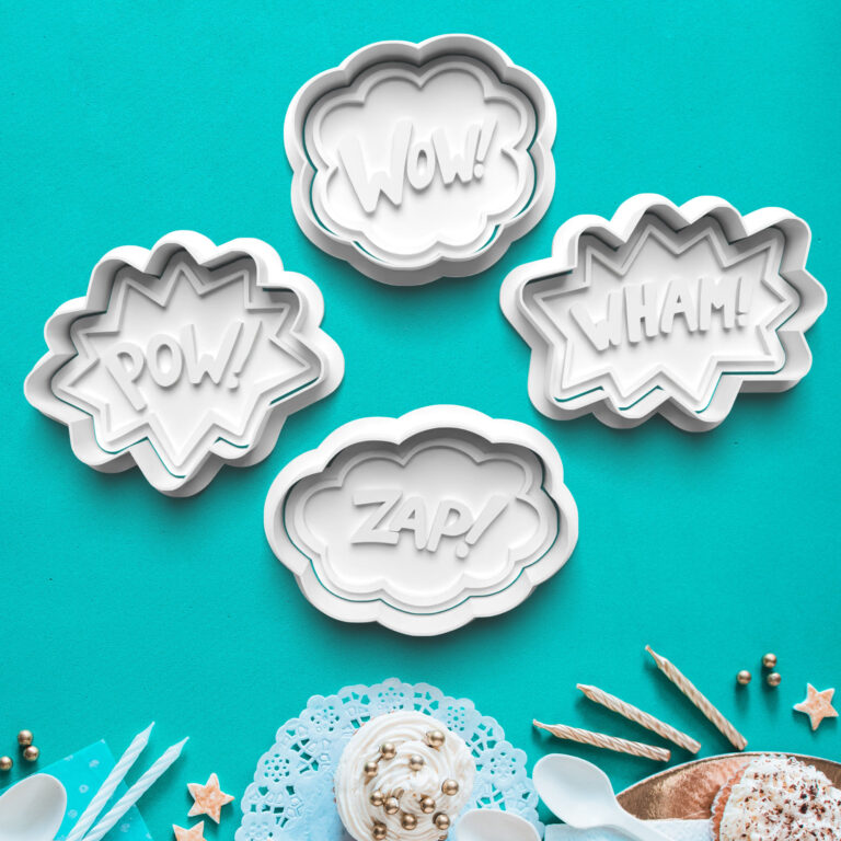 komiksová bublina – vykrajovátko s pečiatkou