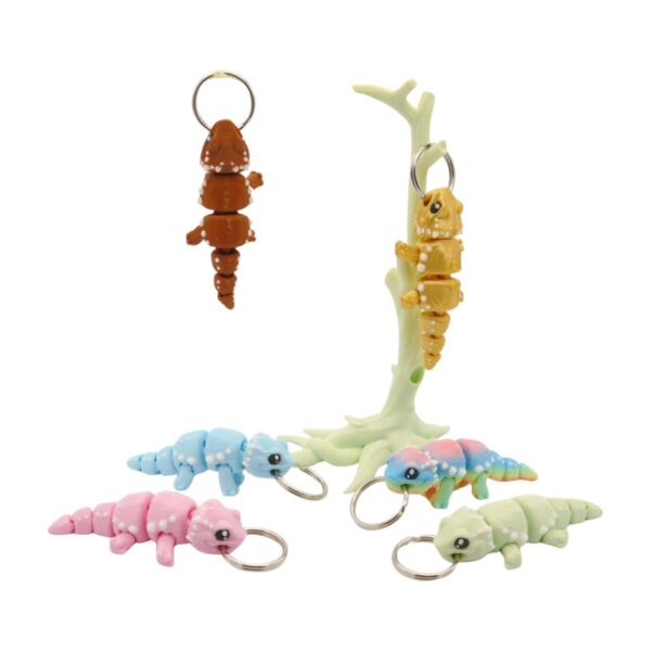 3D tlačený prívesok – kľúčenka agama (dragon lizard)