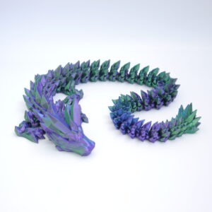 krištáľový drak crystal dragon 62 cm – 3d tlačený zberateľský model (pohľad spredu, variant v17)