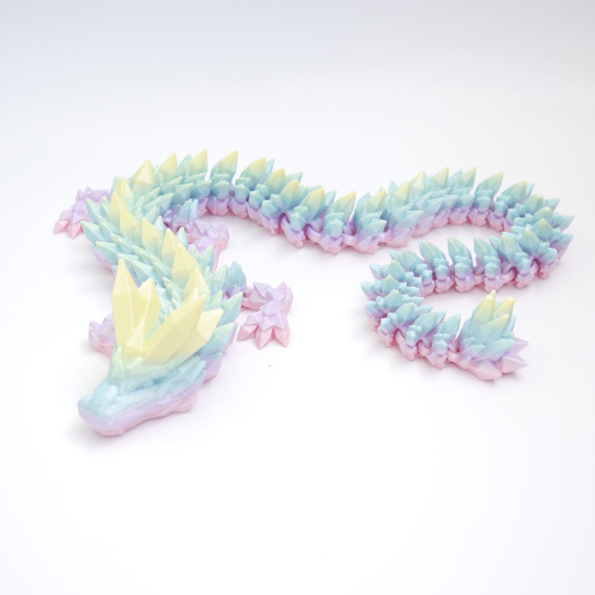 krištáľový drak crystal dragon 62 cm – 3d tlačený zberateľský model (bočný pohľad, variant v19)