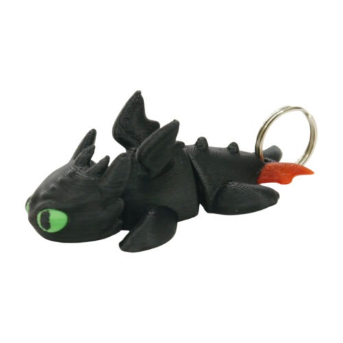 3D tlačený prívesok – kľúčenka Bezzubka (Toothles3D tlačená postavička Prívesok BEZZUBKA a BESKA Night Fury a Light Fury z rozprávky Ako si vycvičiť drakas)