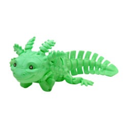 3D tlačená postavička Axolotl Robot – detailné spracovanie, neon zelená farba