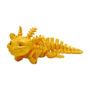 3D tlačená postavička Axolotl Robot – detailné spracovanie, oranžová farba