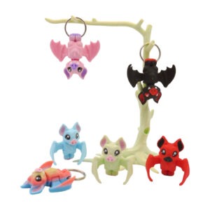 3d tlačený prívesok – kľúčenka netopier so zubami