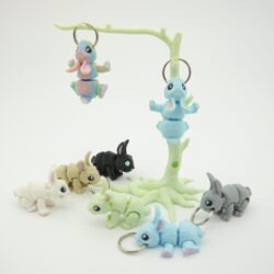 3D tlačený prívesok – kľúčenka zajačik