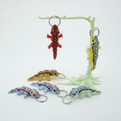 3D tlačený prívesok – kľúčenka gekon chocholatý